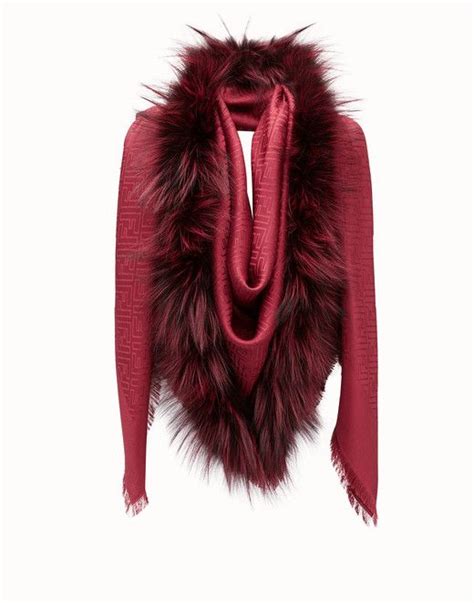 fendi wool silk scarf|fendi touch of fur shawl.